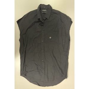 PacSun Mens Medium Sleeveless Button Up Shirt Biker Shirt Black Style 0138 NWT.